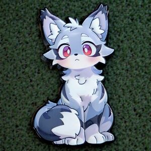 Adorable Gray Fox Enamel Pin